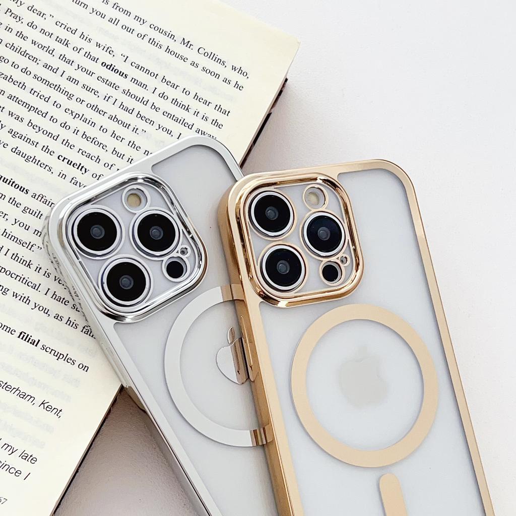 Etui na iPhone 16 Pro Max Kompatybilne z MagSafe Elektroplaterowany TPU Ochraniacz na Telefon z Długą Smyczą