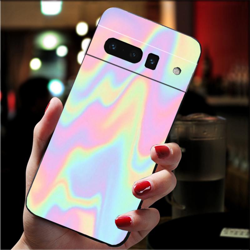 Phone Case For Google Pixel 10 9 Pro XL 9A 8 7 6 Pro Pixel 8A 7A 6A Pixel 8 7 6 5 Iridescent Holographic Blue pink