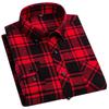Herbst Dickes Flanellhemd Karomuster Hemden Standard-Passform Für Herren Langarm Reine Baumwolle Mode Einzelnes Aufgesetztes Taschendesign Jung