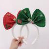 Shiny Bowknot Hair Hoop Plush Christmas Headband Elegant Christmas Hairband  Ladies