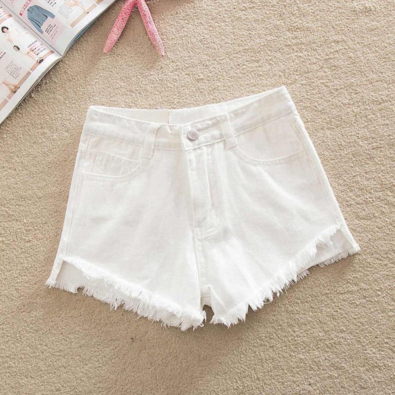 Summer Han Version with Students High Waist Jeans Slim Slim Skinny Skinny A Sexy Hot Pants Short Shorts Ladies