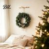 Natural Look Pine Wreath Artificial Norfolk for Front Door, Christmas Faux Greenery Needle DIY Base Wreath, Winter Farmhouse Holiday Hanging