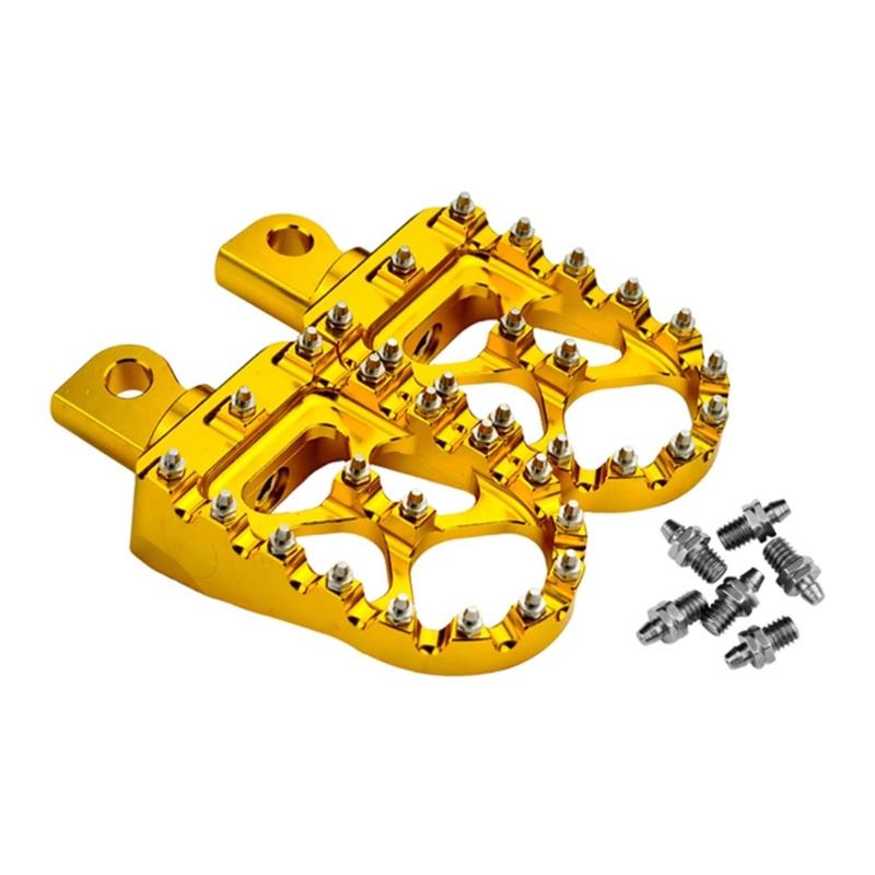 Anti Slip Lightweight Motorcycle Footrests Pegs With Vintage Styling Heavy Duty Aluminum Alloy Universal Application 2x