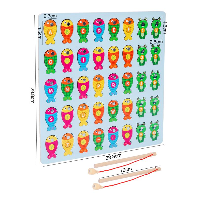 Magnetic Wooden Montessori Multifunctional Matching Board Digital Alphabet Cognition Puzzle Preschool Learning Educational Toys