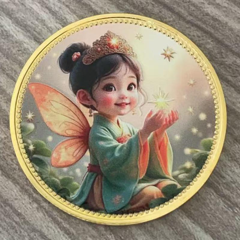 Cartoon Tooth Fairy Commemorative Coin Cute Little Girl Collection Coin