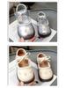 Cherry Leather Bowknot Princess Shoes for Girls - Soft Sole Pearl Trim Flats