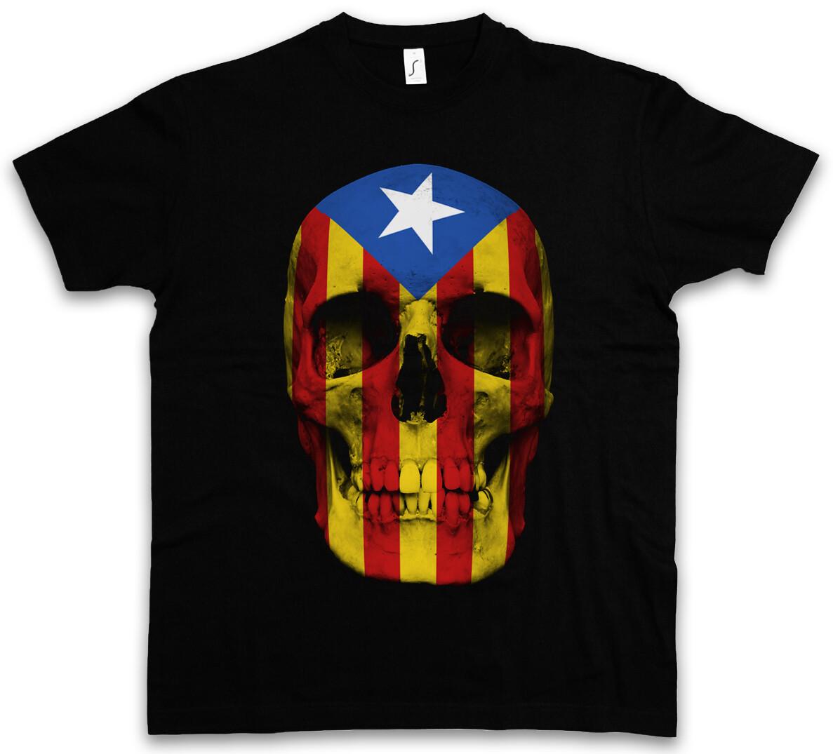 CATALONIA SKULL FLAG T-SHIRT Freedom for Free Viva la Revolution Banner- XXL