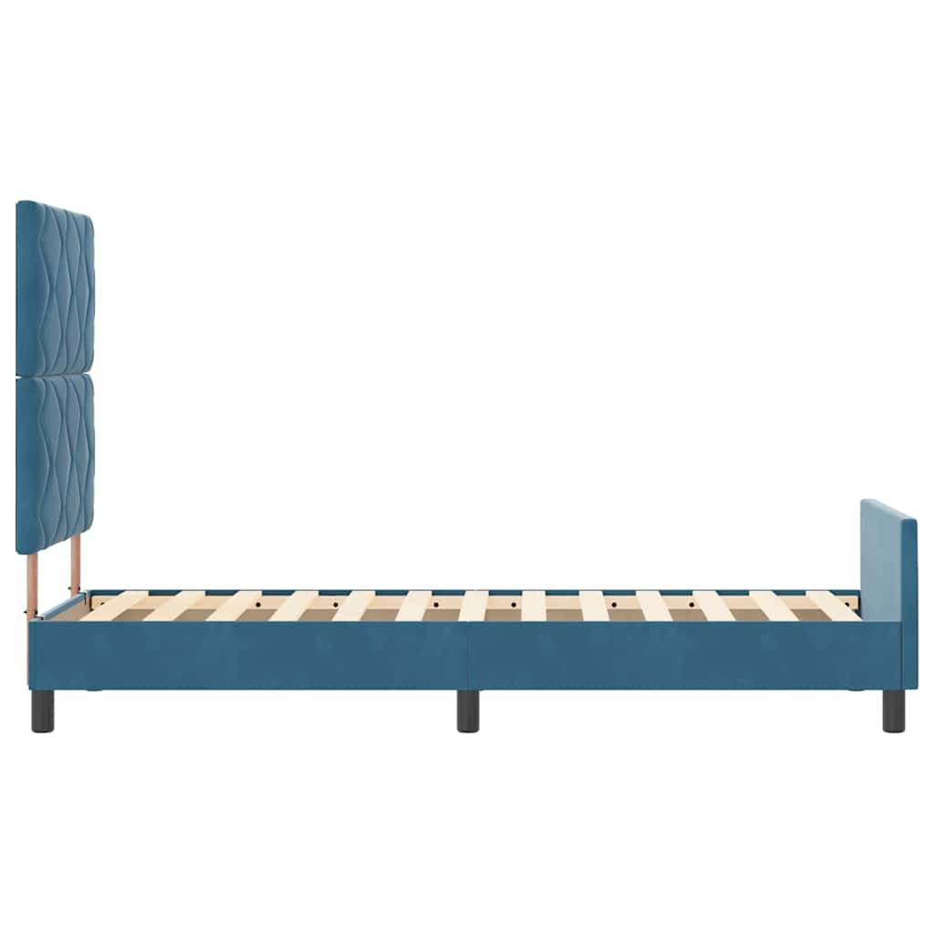 Boxspring Bed with Headboard Dark Blue 80 X 200 Cm Velvet