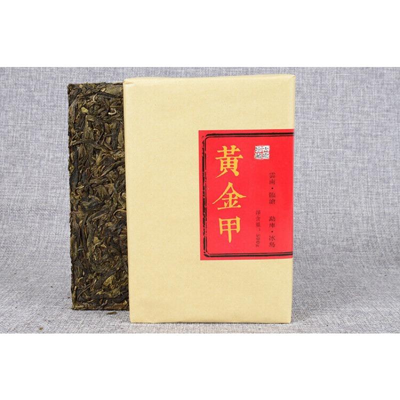 Yunnan Puerh Tea Islanda Gold Leaf Raw Tea 500g Puerh Raw Tea Brick
