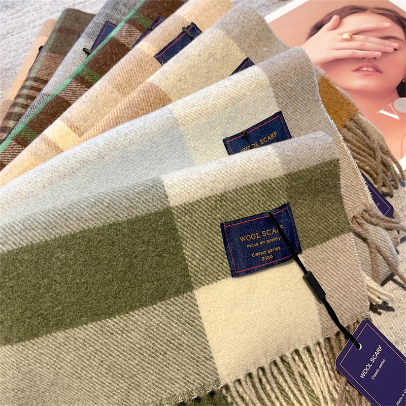 Luxury Plaid Scarf Winter Warm Cashmere Women Long Bandana Pashmina Foulard Female Scarves Tassel Shawl And Wraps  Design