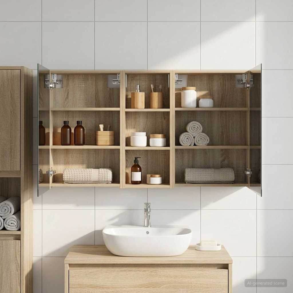 Bathroom Cabinet Set 3 pcs 130 x 14.5 x 70 cm Particleboard