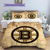 Boston Bruins2 Pattern Bedding Quilt Set  Home Decoration  Gift (1 * duvet cover + 2 * pillowcase  without core)