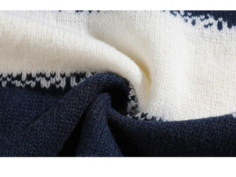 2025 Men's Japanese Casual Striped Knit Pullover - Autumn/Winter Loose Fit, Long Sleeve, Round Neck.