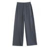 2026 Spring Women's Deep Gray High-Waisted Wide-Leg Drape Pants: Slimming, Versatile, Floor-Length Casual Style
