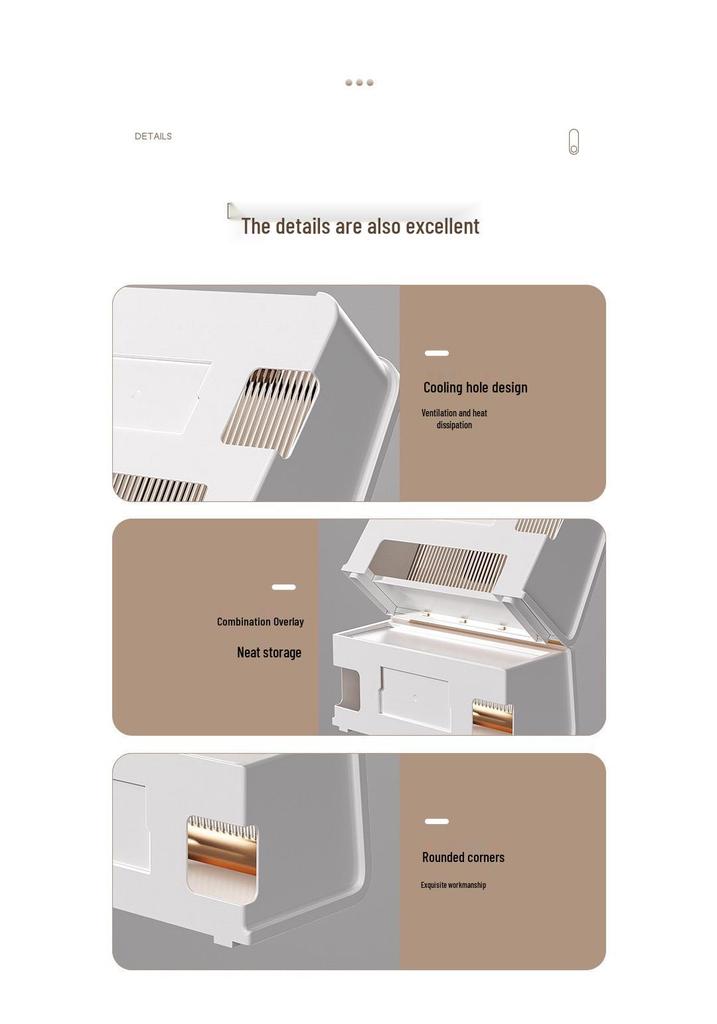 Wall-Mounted Multi-Functional Storage Box for WiFi Router, Power Strip, and Cable Management