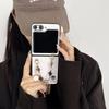 For Samsung Zflip5 Flip Metal Four-leaf Clover Flower Hand Chain for Folding Screen Findn2Flip Hard Shell