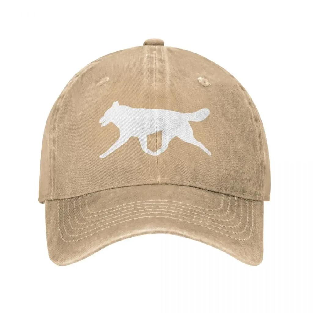 Siberian Husky White Silhouette Baseball Cap Luxury Brand Summer Hat For Men Womens