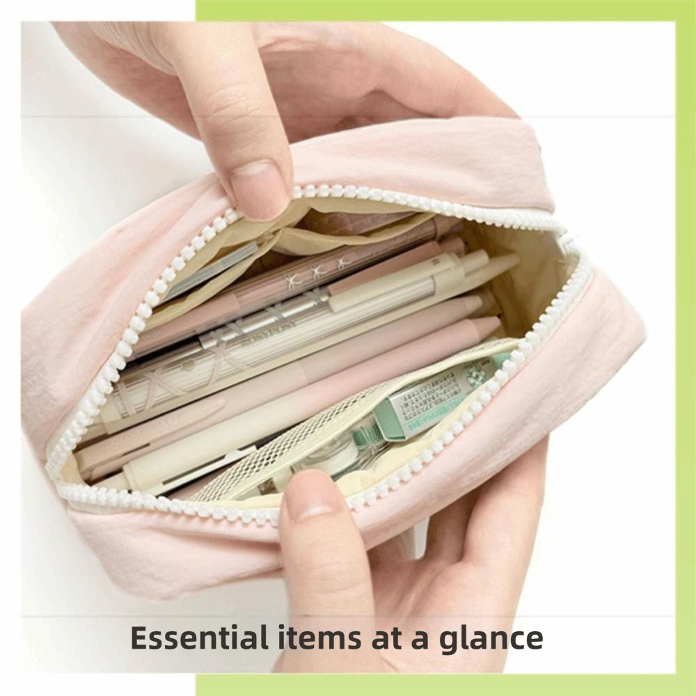 New Solid Color Pen Bag Large Capacity Cartoon Pencil Pouch Gift with Star Pendant Stationery Organizer School Office