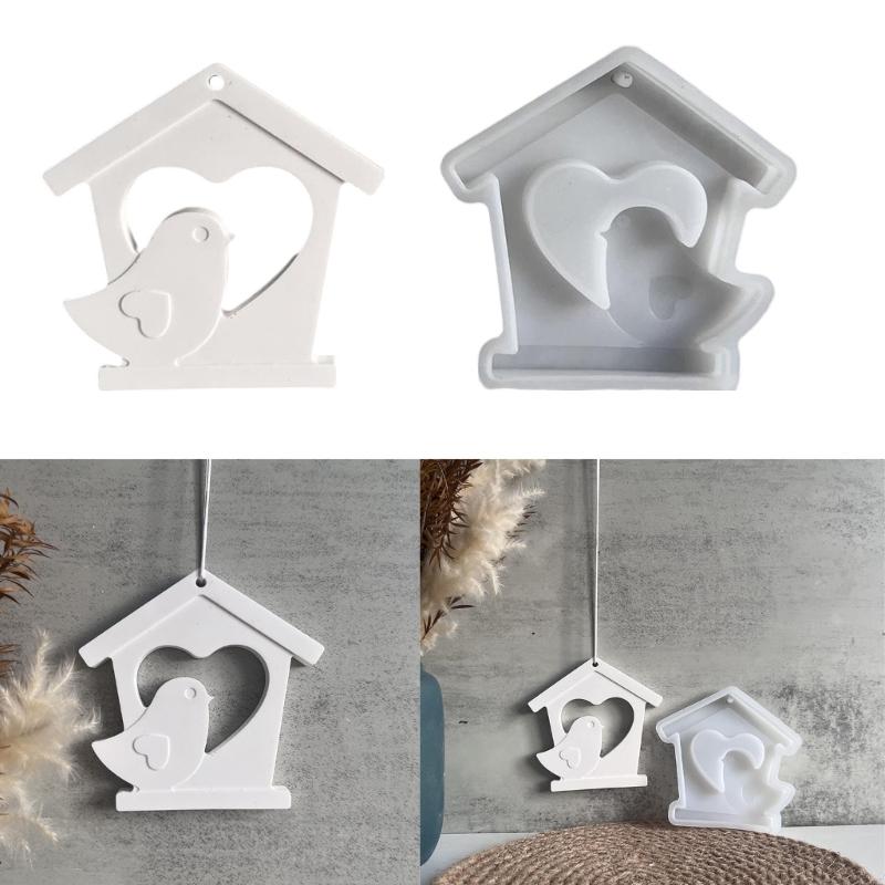 Wisiorek Dom Ptaka Forma Silikonowa Ręcznie Robiona Wisząca Ozdoba Forma do Odlewania Żywice Epoksydowe Wiszące Dekoracje Ścienne Forma Betonowa
