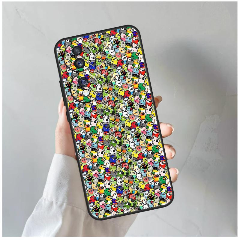 Cartoon Cockatiel Collage For Honor Magic 5 6 7 8 Pro Case For Honor 200 400 Lite 50 70 90 X8c X8b X9a X9b X9c X9d Win