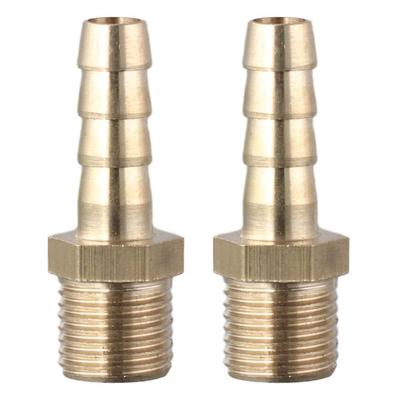 2PCS Brass Barbed Hose Fittings M14-1.5 M10-1 Hose ID 6mm 10mm Fitting Connector Metric Male To Barb