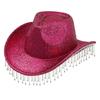New Men's and Women's Western Cowboy Hats, Big Brim, Fashionable Rhinestones, Fringed Peach Heart Design, Bridal Top Hat, Birthday.