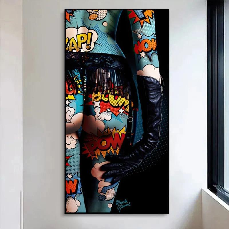 Graffiti Cool Girl Wall Art Poster Sexy Woman Abstract Trendy Mural Modern Home Decor Canvas Painting Pictures Print Decorations