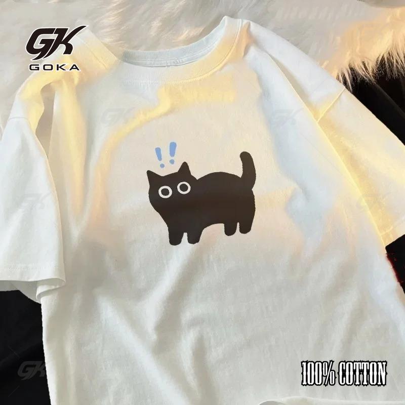 

Summer Vintage Cat Pure Cotton Unisex Casual Oversized T Shirt Summer Essentials Soft Cotton Daily Wear 2025 New Tee Top 4XL