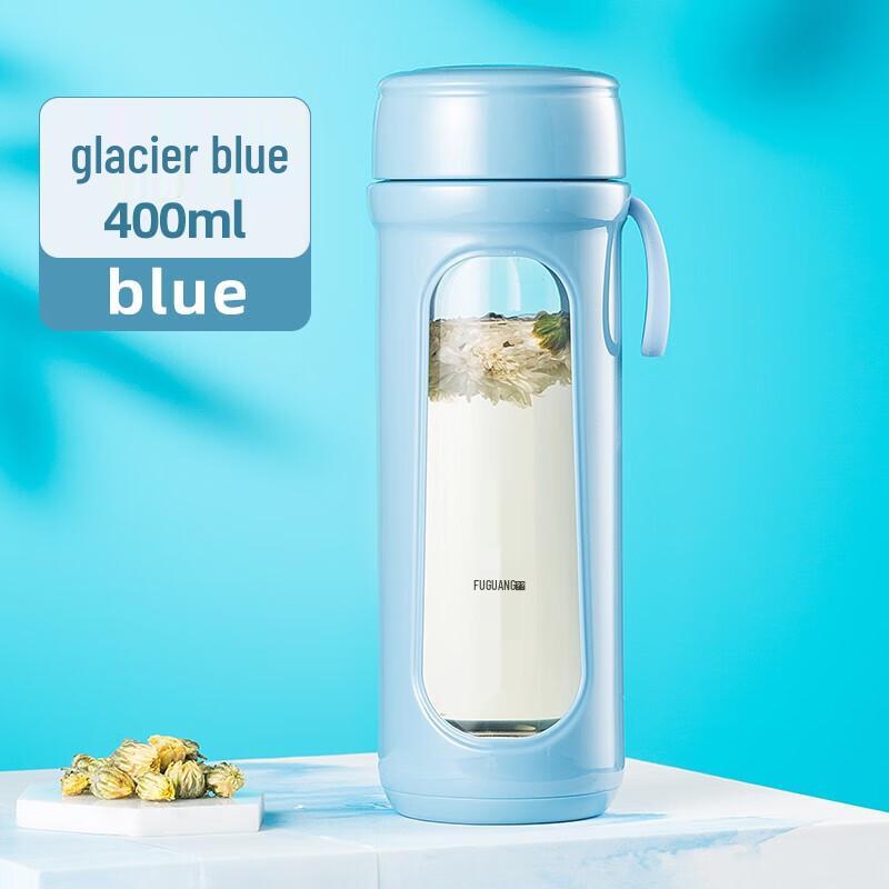 FUGUANG Double-layer Anti-fall Borosilicate Glass Water Bottle