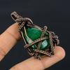 Emerald Pendant, 999 Copper Wire Wrapped Pendant Gemstone Jewelry, Handmade Pendant Amazing Jewelry, Gift For Her
