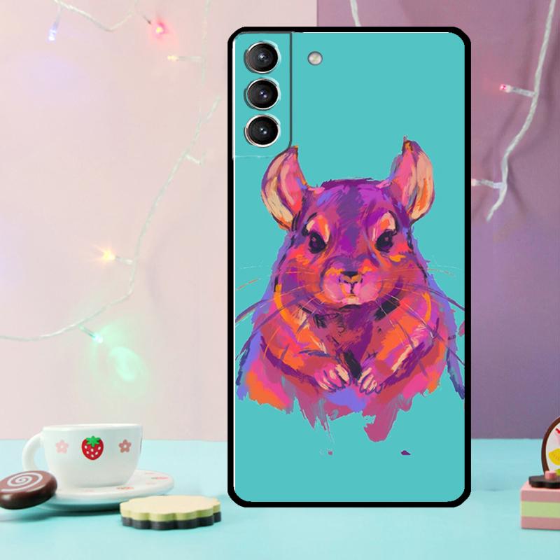 Cartoon Chinchilla Phone Case For Samsung Galaxy S24 Ultra S20 S21 S22 S23 S25 Ultra S9 S10 Plus S24 FE Cover