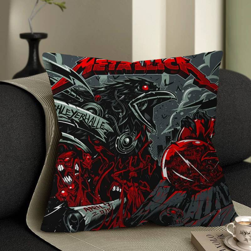 

Band M-METALLICA Anime 45*45cm Cushion Cover Pillow Cover Decor Pillowcase Home Pillowcase for Couch Pillow 12x12Inch