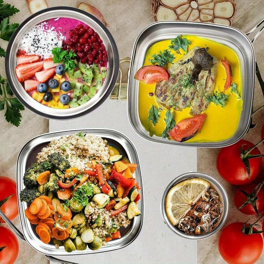 Backpacking Camping Cookware Mini Picnic Camping Cooking Mess Kit, Stainless Steel Pots Pan Plates Set for Hiking, Backpacking, Bushcraft and Picnic,