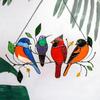 Multicolor Metal Acrylic Panel Window Wall Hangings Birds Stained Glass Window Suncatcher Hanging Home Decor