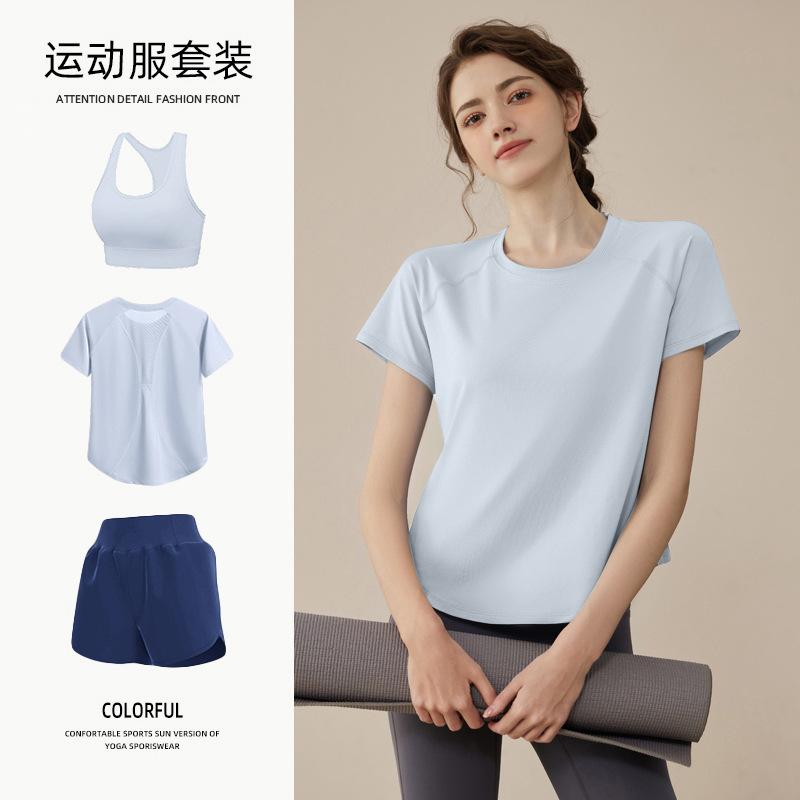 Tennis suit women's short-sleeved training clothes outdoor running quick-drying clothes thin badminton T-shirt fitness clothes