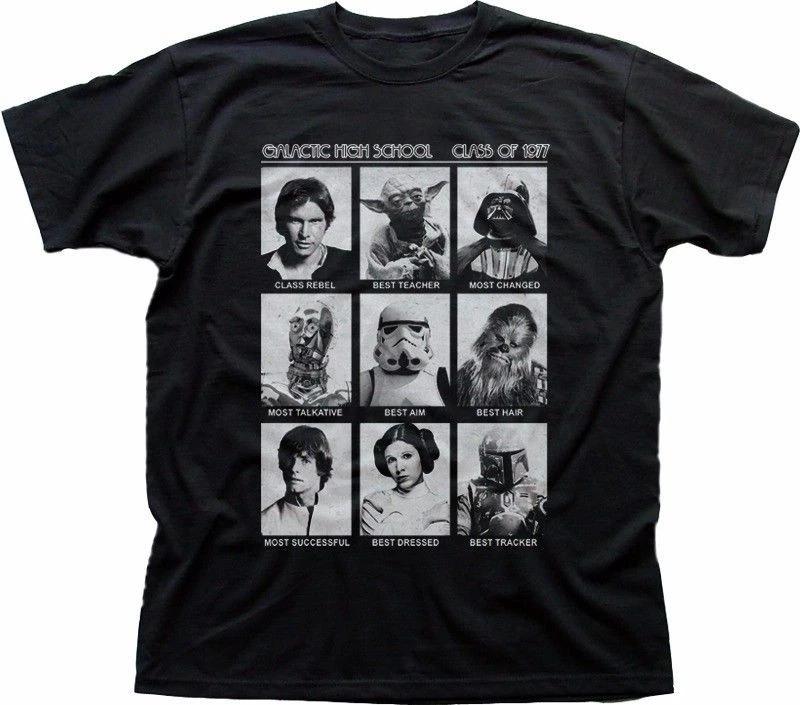 Galactic Class of 1977 Yoda Jedi Solo Rebel STAR WARS black t-shirt 9417 XL