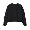Milano Series Fashionable Versatile Slimming Short Knit Sweatshirt Women Sweatshirt F11W545213FBK