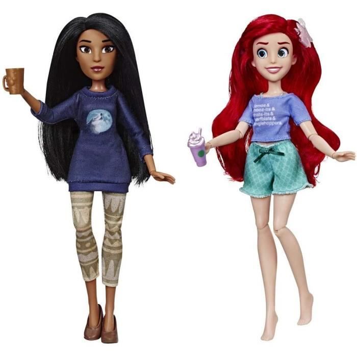 Disney Princesses - Poupees tendances Comfy Squad Ariel et Pocahontas - 30 cm