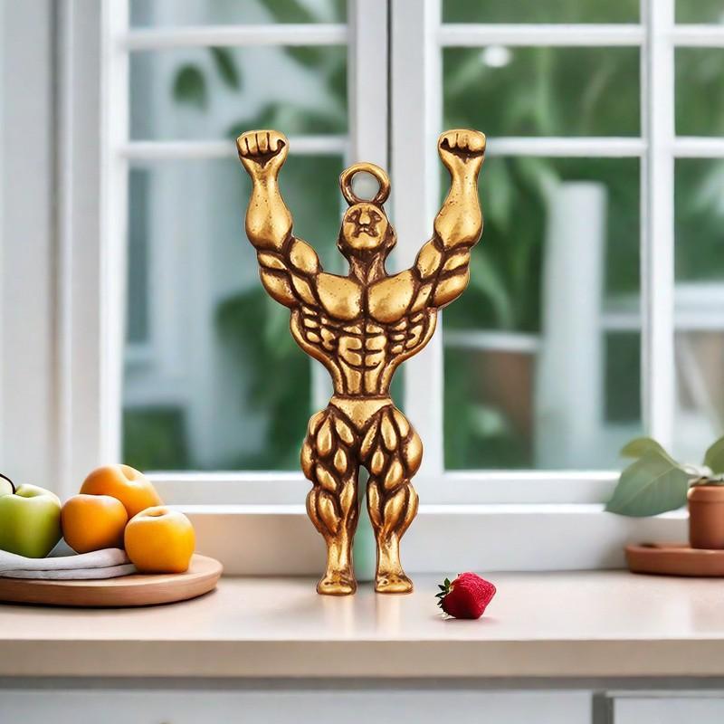 Vintage Metal Muscle Man Keychain Car Pendant Jewelry Hanging Diy Accessory Creative Lucky Gifts