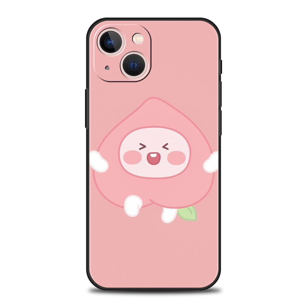 Cartoon Fruit Peach Phone Case Cover for iPhone 16 15 14 13 12 Pro Max 11 Pro Max 7 8 Plus XS XR Shockproof Soft TPU Shell Capas
