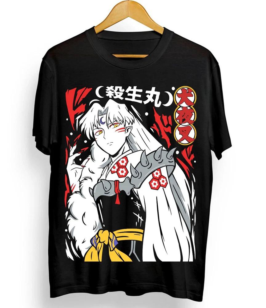 Inuyasha Sesshomaru Tshirt Red Moon Inu Yasha Girl Anime Unisexga Tshirt Black S