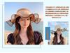 Straw Wide UV Floral Bowknot UV Sun Actress [easylivegogo] Women's Hat, Brim, Protection, Pattern, Ribbon, Lace, Cut, Protection, Natural, Refreshing,