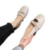 Baotou Half Slippers Women's Spring and Summer 2025 New Outer Wear Pearl Fairy Gentle and Versatile Flat-bottomed Muller Cool Slippers