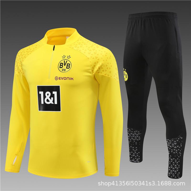 Juventus/Dortmund/Bayern Long-Sleeved Half-Zip Suits, Training Uniforms, Warm-Up Appearances, Soccer Uniforms, Adults And Children