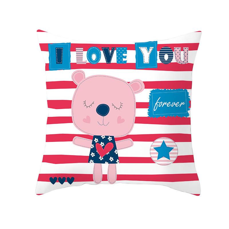 Cartoon-Druck Serie Valentinstag Pfirsichhaut Kissenbezug Heimstoff Quadratischer Kissenbezug