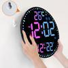 LED Wifi Digital Wall Clock Multifunctional Temperature Display House Daily Alarm Clock Wall Hanging Colorful Intelligent Clocks