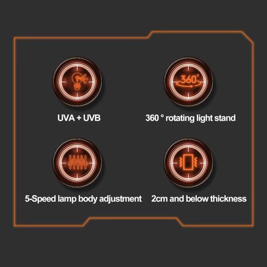 Wärmelampe für Reptilien, UV-Lampe, verstellbar, 360 Grad drehbar, mit Schraubclip, dimmbar