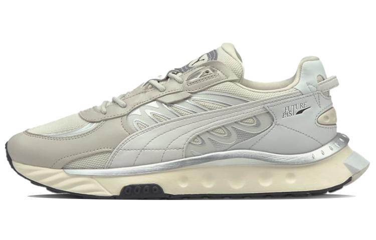PUMA Wild Rider Low Top Running Shoes Ivory Gray Silver White 381596-01 36