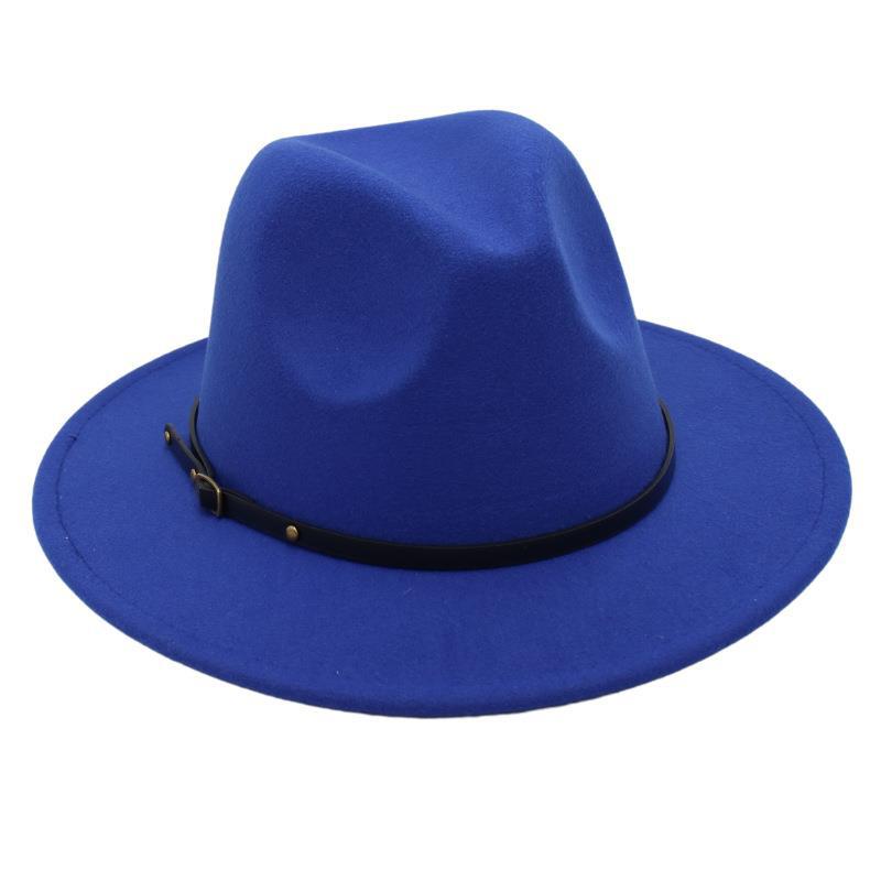 Amazon Simple Top Hat Suit British Jazz Hat Men'S And Women'S Felt Hat Foreign Gas Belt Buckle Tweed Hat Jackson