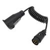 12V  7 Pin To 13 Pin Trailer Adapter 2m Length Coiled Trailer Socket Wiring Connector for RV Caravan Boat Black